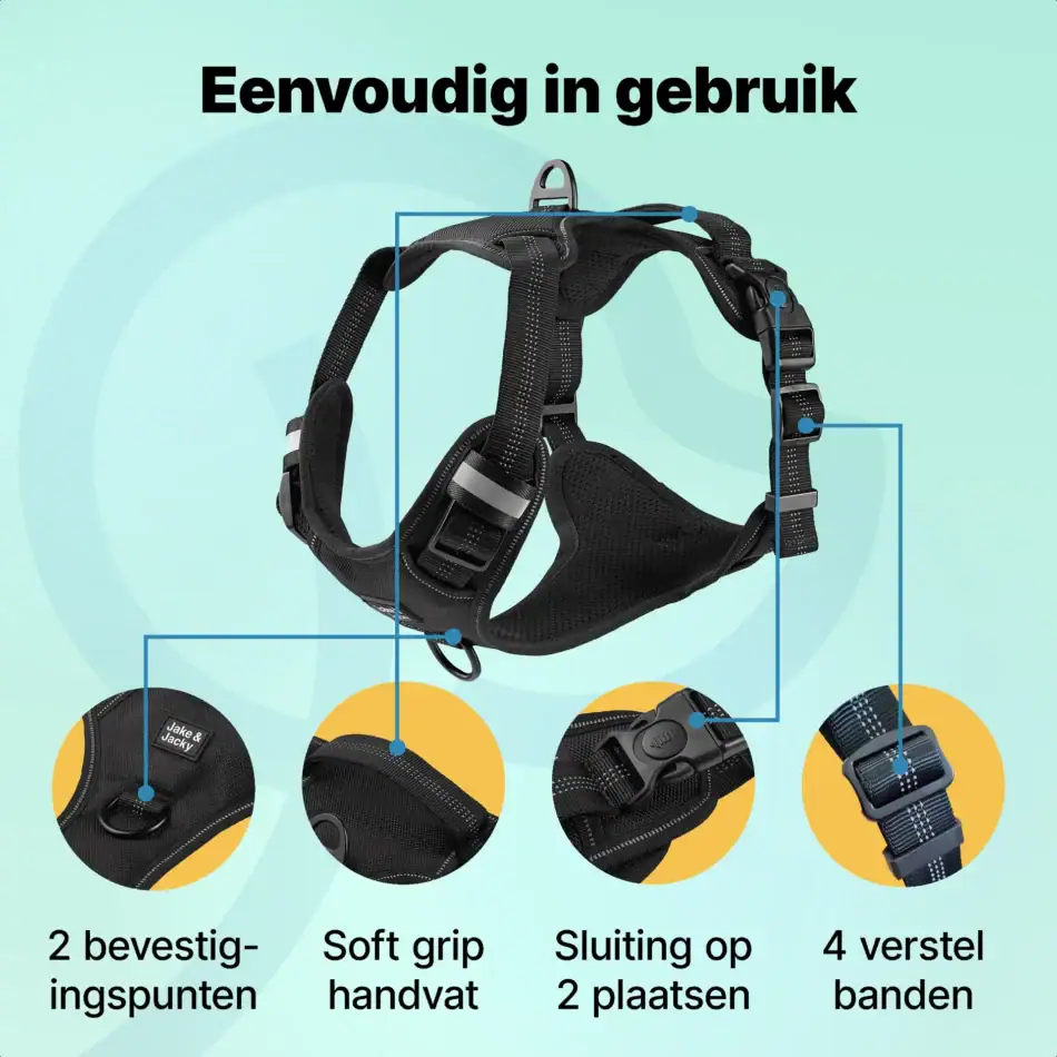 jakejacky hondentuigjes maat m3 zwart