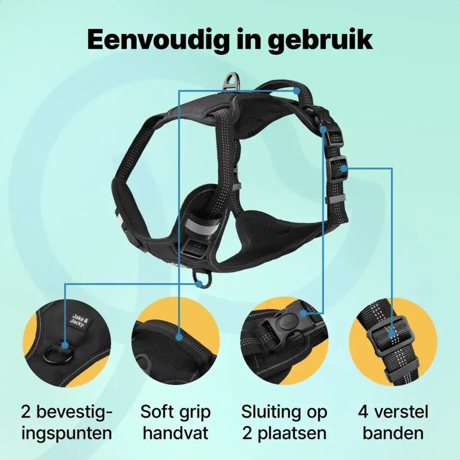 jakejacky hondentuigjes maat s3 zwart