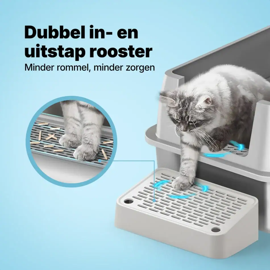kattenbak rvs hop in