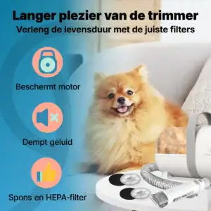 hepa en spons filter voor professionele trimset