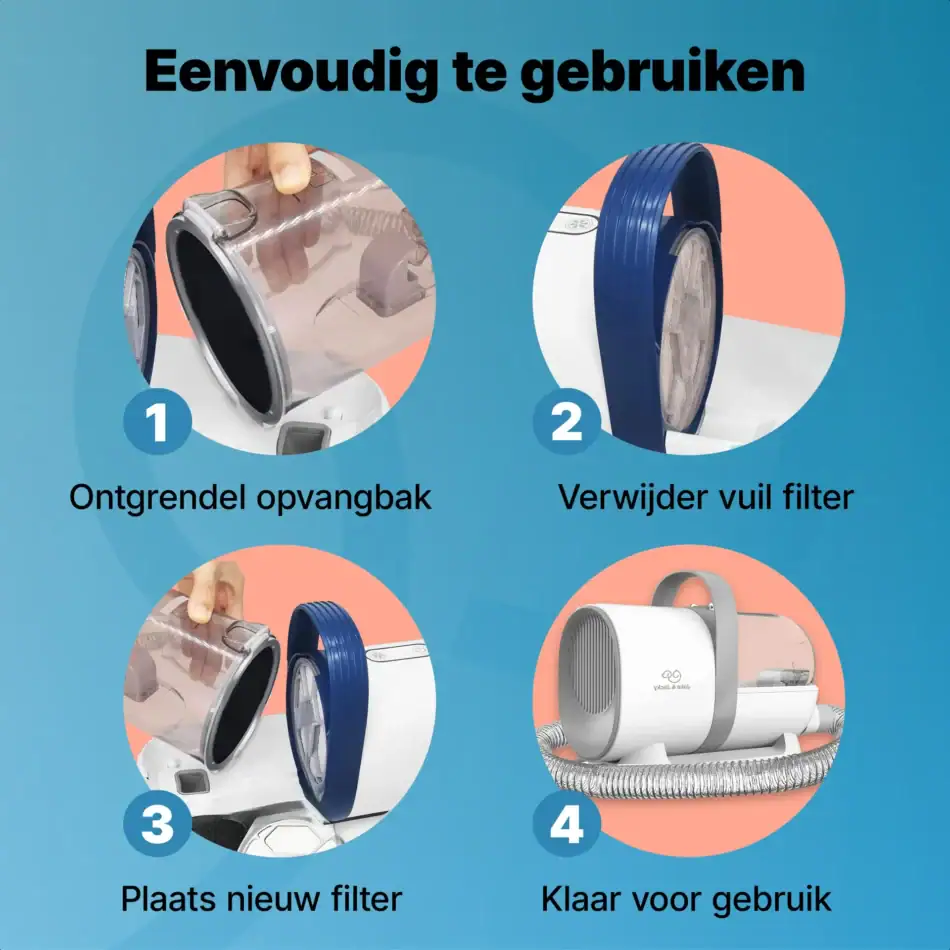 hepa en spons filter voor professionele trimset