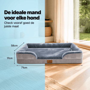 Orthopedische hondenmand grijs maat M